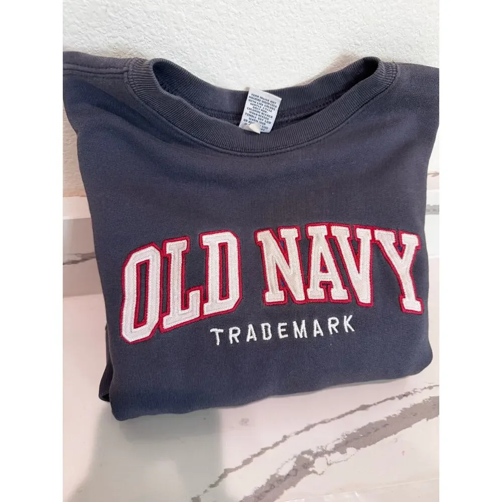 Vintage Old‎ Navy Girl's Crew Neck Sweatshirt Size 12 Blue